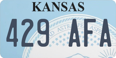 KS license plate 429AFA