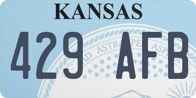 KS license plate 429AFB