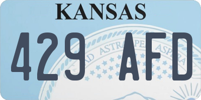 KS license plate 429AFD