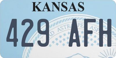 KS license plate 429AFH
