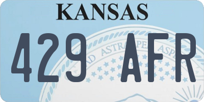 KS license plate 429AFR