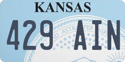 KS license plate 429AIN