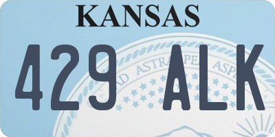 KS license plate 429ALK