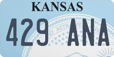 KS license plate 429ANA