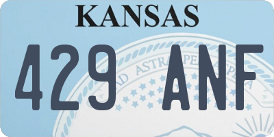 KS license plate 429ANF