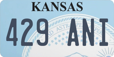 KS license plate 429ANI