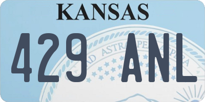 KS license plate 429ANL