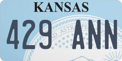 KS license plate 429ANN