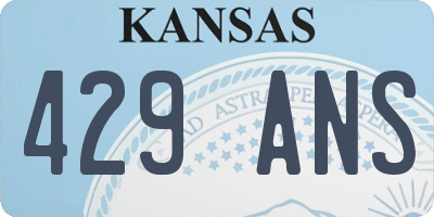 KS license plate 429ANS