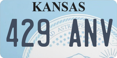 KS license plate 429ANV