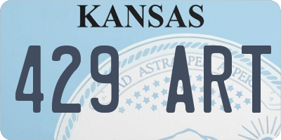 KS license plate 429ART