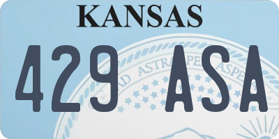 KS license plate 429ASA