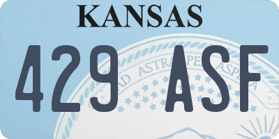 KS license plate 429ASF