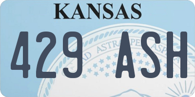 KS license plate 429ASH