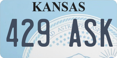 KS license plate 429ASK