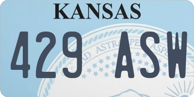 KS license plate 429ASW