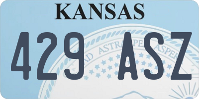 KS license plate 429ASZ