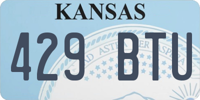 KS license plate 429BTU