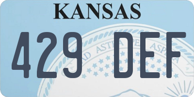 KS license plate 429DEF