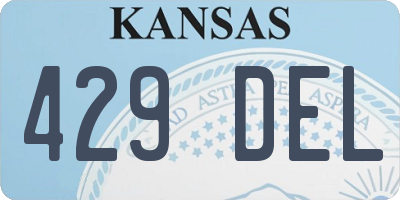 KS license plate 429DEL