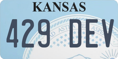 KS license plate 429DEV