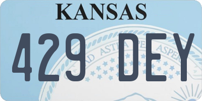 KS license plate 429DEY