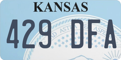 KS license plate 429DFA