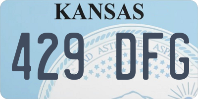 KS license plate 429DFG