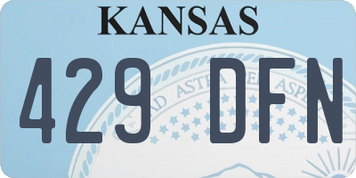 KS license plate 429DFN