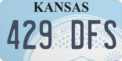 KS license plate 429DFS