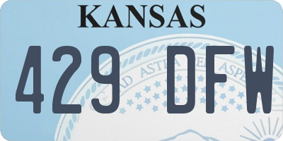 KS license plate 429DFW