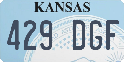 KS license plate 429DGF