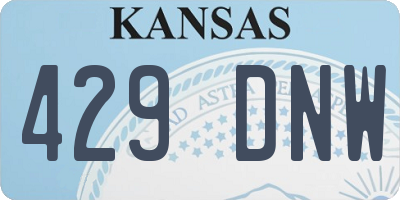 KS license plate 429DNW