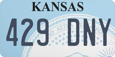 KS license plate 429DNY