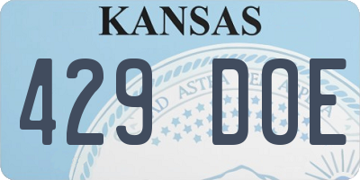 KS license plate 429DOE