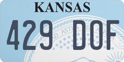 KS license plate 429DOF