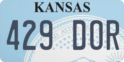 KS license plate 429DOR