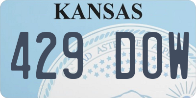 KS license plate 429DOW