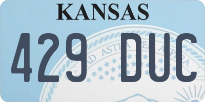 KS license plate 429DUC