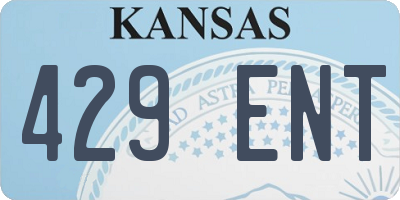 KS license plate 429ENT