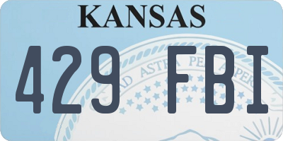 KS license plate 429FBI