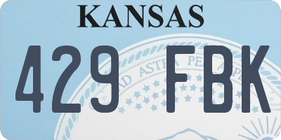 KS license plate 429FBK