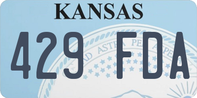 KS license plate 429FDA