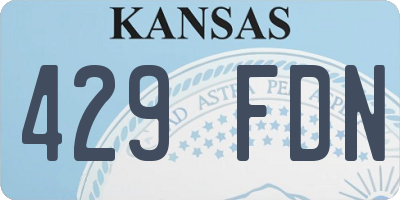 KS license plate 429FDN