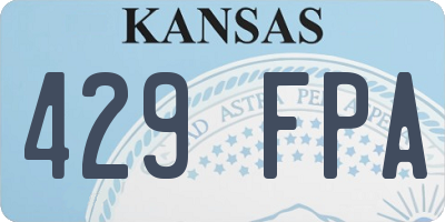KS license plate 429FPA