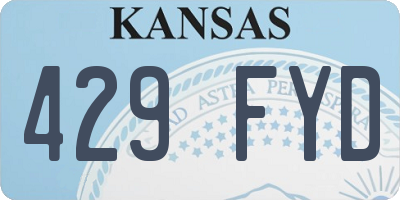 KS license plate 429FYD