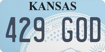 KS license plate 429GOD
