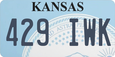 KS license plate 429IWK