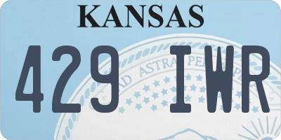 KS license plate 429IWR