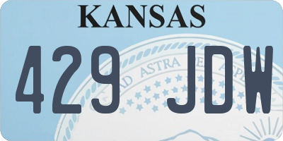 KS license plate 429JDW